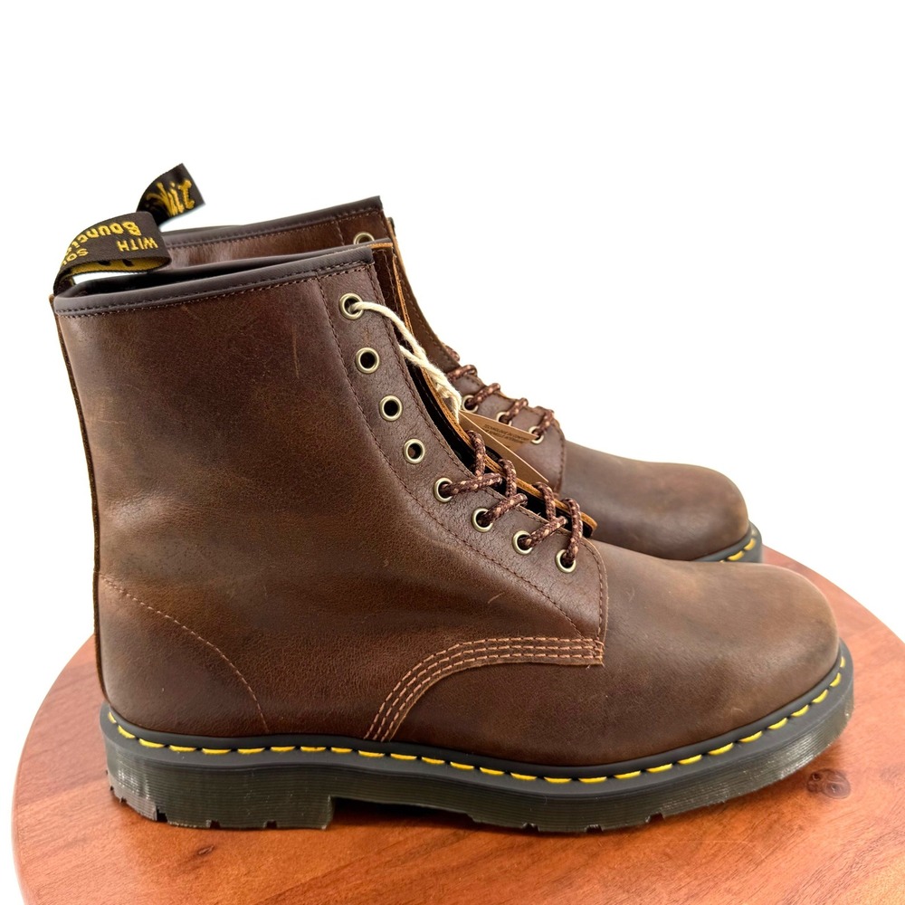 Dr. Martens 1460 SR Boots Gaucho Brown Crazy Horse Distressed Leather Men 14